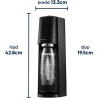 Sodastream TERRA Machine à Soda | 2 Bouteilles 1L + 0,5L + Cylindre | Noire
