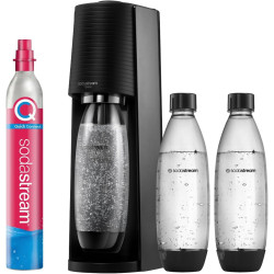 Sodastream TERRA Machine à Soda | 3 Bouteilles 1L + Cylindre 60L | Noire