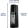 Sodastream TERRA Machine à Soda | 3 Bouteilles 1L + Cylindre 60L | Noire