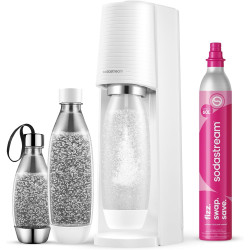 Sodastream TERRA Machine à Soda | 3 Bouteilles + Cylindre 60L | Blanche