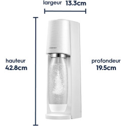 Sodastream TERRA Machine à Soda | 3 Bouteilles + Cylindre 60L | Blanche