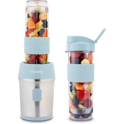 H.Koenig Mini Blender/Smoothie/Mixeur SMOO16 – 570mL, 300W, 4 Lames Inox, Sans BPA, 2 Bouteilles portables avec couvercles de vo