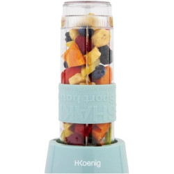 H.Koenig Mini Blender/Smoothie/Mixeur SMOO16 – 570mL, 300W, 4 Lames Inox, Sans BPA, 2 Bouteilles portables avec couvercles de vo