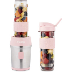 H.Koenig Mini Blender/Smoothie/Mixeur SMOO12 – 570mL, 300W, 4 Lames Inox, Sans BPA, 2 Bouteilles portables avec couvercles de vo