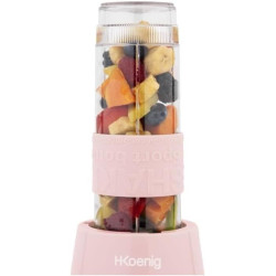 H.Koenig Mini Blender/Smoothie/Mixeur SMOO12 – 570mL, 300W, 4 Lames Inox, Sans BPA, 2 Bouteilles portables avec couvercles de vo