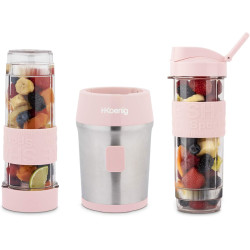 H.Koenig Mini Blender/Smoothie/Mixeur SMOO12 – 570mL, 300W, 4 Lames Inox, Sans BPA, 2 Bouteilles portables avec couvercles de vo