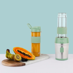 H.Koenig Mini Blender/Smoothie/Mixeur SMOO18 – 570mL, 300W, 4 Lames Inox, Sans BPA, 2 Bouteilles portables avec couvercles de vo