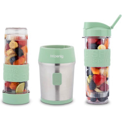 H.Koenig Mini Blender/Smoothie/Mixeur SMOO18 – 570mL, 300W, 4 Lames Inox, Sans BPA, 2 Bouteilles portables avec couvercles de vo