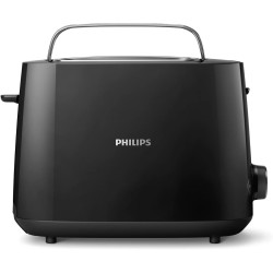 Philips Grille-pain Daily, 2 fentes larges, 8 réglages, 830W, Noir | Toaster avec réchauffe-viennoiseries, Décongélation & arrêt