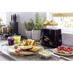 Philips Grille-pain Daily, 2 fentes larges, 8 réglages, 830W, Noir | Toaster avec réchauffe-viennoiseries, Décongélation & arrêt