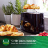 Philips Grille-pain Daily, 2 fentes larges, 8 réglages, 830W, Noir | Toaster avec réchauffe-viennoiseries, Décongélation & arrêt