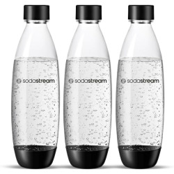 SodaStream Bouteilles fusionnées pour gazéificateur Source, Play, Power, Spirit, Fizzi, 1 litre, lot de 3 (3 x 1 L)