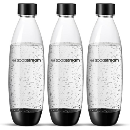 SodaStream Bouteilles fusionnées pour gazéificateur Source, Play, Power, Spirit, Fizzi, 1 litre, lot de 3 (3 x 1 L)