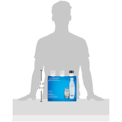 SodaStream Bouteilles fusionnées pour gazéificateur Source, Play, Power, Spirit, Fizzi, 1 litre, lot de 3 (3 x 1 L)