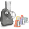 Moulinex - Fresh Express Découpe-légumes électrique 5 fonctions - Gris | Râpe à légumes avec système Twist breveté, service dire