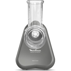 Moulinex - Fresh Express Découpe-légumes électrique 5 fonctions - Gris | Râpe à légumes avec système Twist breveté, service dire