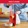 Moulinex - Fresh Express Découpe-légumes électrique 3 fonctions - Rouge | Râpe à légumes avec système Twist breveté, service dir