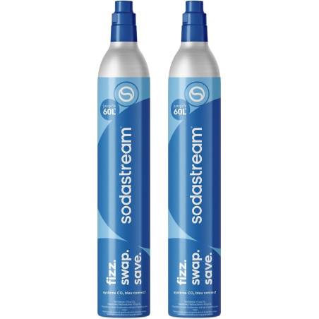 Sodastream Lot de 2 Cylindres CO₂ à Visser 120L à Eau Pétillante
