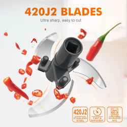 Ibergrif M501 Hachoir Manuel, Hachoir à Légumes Polyvalent avec Corde | Sans BPA pour Oignons, Ail, Fruits et Fruits Secs, Netto
