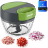 Ibergrif M502 Hachoir Manuel, Coupe Légumes avec Port d'Alimentation | Sans BPA, Couteaux en Acier Inoxydable, Facile à Nettoyer