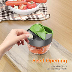 Ibergrif M502 Hachoir Manuel, Coupe Légumes avec Port d'Alimentation | Sans BPA, Couteaux en Acier Inoxydable, Facile à Nettoyer