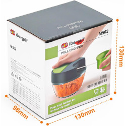 Ibergrif M502 Hachoir Manuel, Coupe Légumes avec Port d'Alimentation | Sans BPA, Couteaux en Acier Inoxydable, Facile à Nettoyer