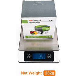 Ibergrif M502 Hachoir Manuel, Coupe Légumes avec Port d'Alimentation | Sans BPA, Couteaux en Acier Inoxydable, Facile à Nettoyer