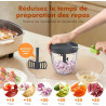 Ibergrif M501-9 Hachoir Manuel 900 ml, Coupe Légumes à Corde | Lames en acier inoxydable, Palette mélangeuse, Base antidérapante