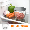 Ibergrif M501-9 Hachoir Manuel 900 ml, Coupe Légumes à Corde | Lames en acier inoxydable, Palette mélangeuse, Base antidérapante