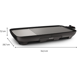 Tefal - Plancha Gril Malaga pour 6 à - Antiadhésif - 2000w - 8 personnes | Plancha électrique avec surface mixte gril - Cuisson 