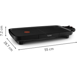 Tefal - Booster - Plancha électrique - 6 personnes - 2200W - Noir | Grill pour 6 à 8 personnes avec zone boost haute performance