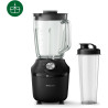 Philips Blender mixeur 3000 ProBlend, 600W, 2L + gourde nomade, Noir | 2 vitesses + Pulse, Glace pilée simplement, Blender smoot