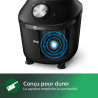 Philips Blender mixeur 3000 ProBlend, 600W, 2L + gourde nomade, Noir | 2 vitesses + Pulse, Glace pilée simplement, Blender smoot