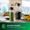 Philips Blender mixeur 3000 ProBlend, 600W, 2L + gourde nomade, Noir | 2 vitesses + Pulse, Glace pilée simplement, Blender smoot