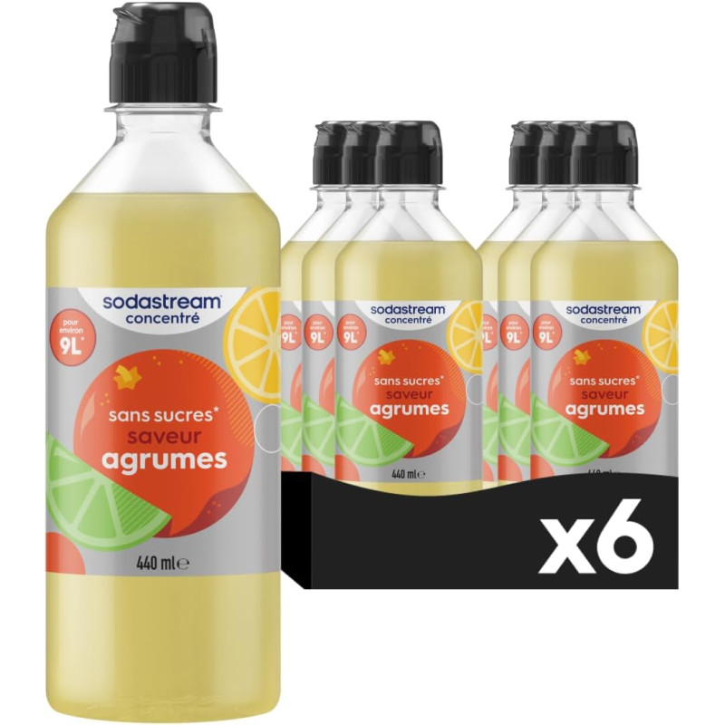 Sodastream Lot de 6 Concentrés Agrumes Sans Sucres pour Sodastream
