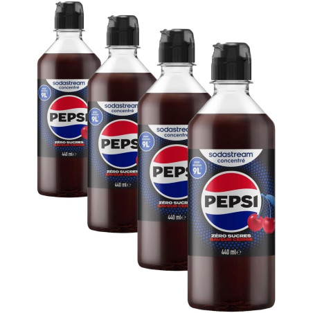 SodaStream Concentré Pepsi Cherry Zéro pour Machine à Eau Pétillante et Soda | Préparez jusqu'à 9 Litres de Pepsi en Quelques Se