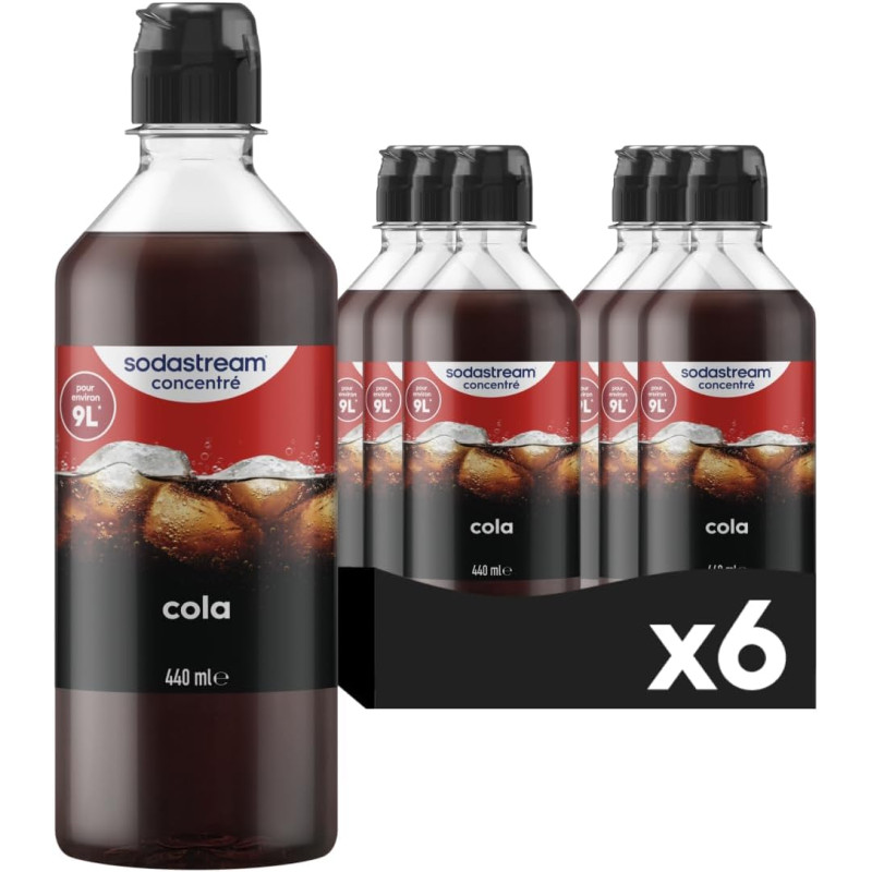 Sodastream Lot de 6 Concentrés Cola pour Machine à Eau Pétillante et Soda