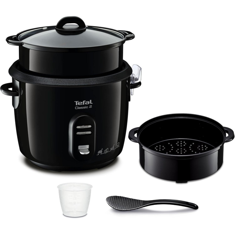 Tefal - Classic 2 - Cuiseur à riz - Antiadhésif - 5 L - Noir