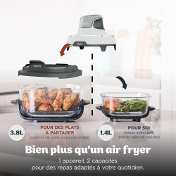 Ninja CRISPi Air Fryer Design Compact 4 en 1, bols 3,8 ou 1,4L FN102EU | frire sans huile, rôtir, garder au chaud, refaire dorer