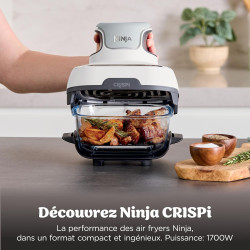 Ninja CRISPi Air Fryer Design Compact 4 en 1, bols 3,8 ou 1,4L FN102EU | frire sans huile, rôtir, garder au chaud, refaire dorer
