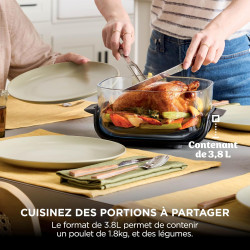Ninja CRISPi Air Fryer Design Compact 4 en 1, bols 3,8 ou 1,4L FN101EUSTGD | Bols interchangeables en Verre avec Couvercles, Cap