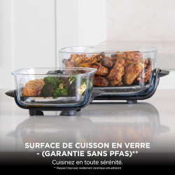 Ninja CRISPi Air Fryer Design Compact 4 en 1, bols 3,8 ou 1,4L FN101EUSTGD | Bols interchangeables en Verre avec Couvercles, Cap
