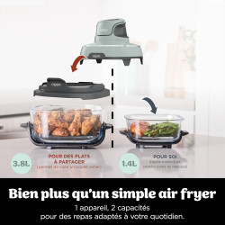 Ninja CRISPi Air Fryer Design Compact 4 en 1, bols 3,8 ou 1,4L FN101EUSG | frire sans huile, rôtir, garder au chaud, refaire dor