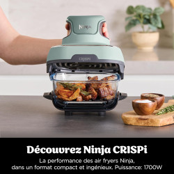 Ninja CRISPi Air Fryer Design Compact 4 en 1, bols 3,8 ou 1,4L FN101EUSG | frire sans huile, rôtir, garder au chaud, refaire dor