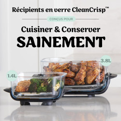 Ninja CRISPi Air Fryer Design Compact 4 en 1, bols 3,8 ou 1,4L FN101EUSG | frire sans huile, rôtir, garder au chaud, refaire dor