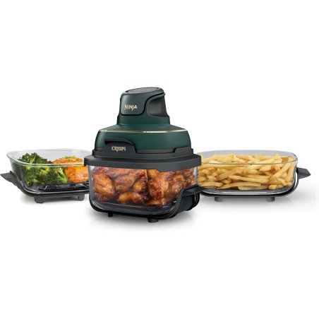 Ninja CRISPi Air Fryer Design Compact, 3,8L /2,3L / 1,4L, 4-en-1: cuisson à l'air chaud, rôtisserie, maintien au chaud, croustil