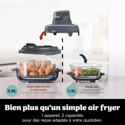 Ninja CRISPi Air Fryer Design Compact 4 en 1, bols 3,8 ou 1,4L FN101EUGY | frire sans huile, rôtir, garder au chaud, refaire dor