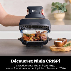 Ninja CRISPi Air Fryer Design Compact 4 en 1, bols 3,8 ou 1,4L FN101EUGY | frire sans huile, rôtir, garder au chaud, refaire dor