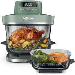 Ninja CRISPi PRO XL, Friteuse sans huile, bols 5,7l et 2,3l AS090EUGN | 5 modes de cuisson prédéfinis, avec contenants en verre 