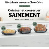Ninja CRISPi PRO XL, Friteuse sans huile, bols 5,7l et 2,3l AS090EUGN | 5 modes de cuisson prédéfinis, avec contenants en verre 